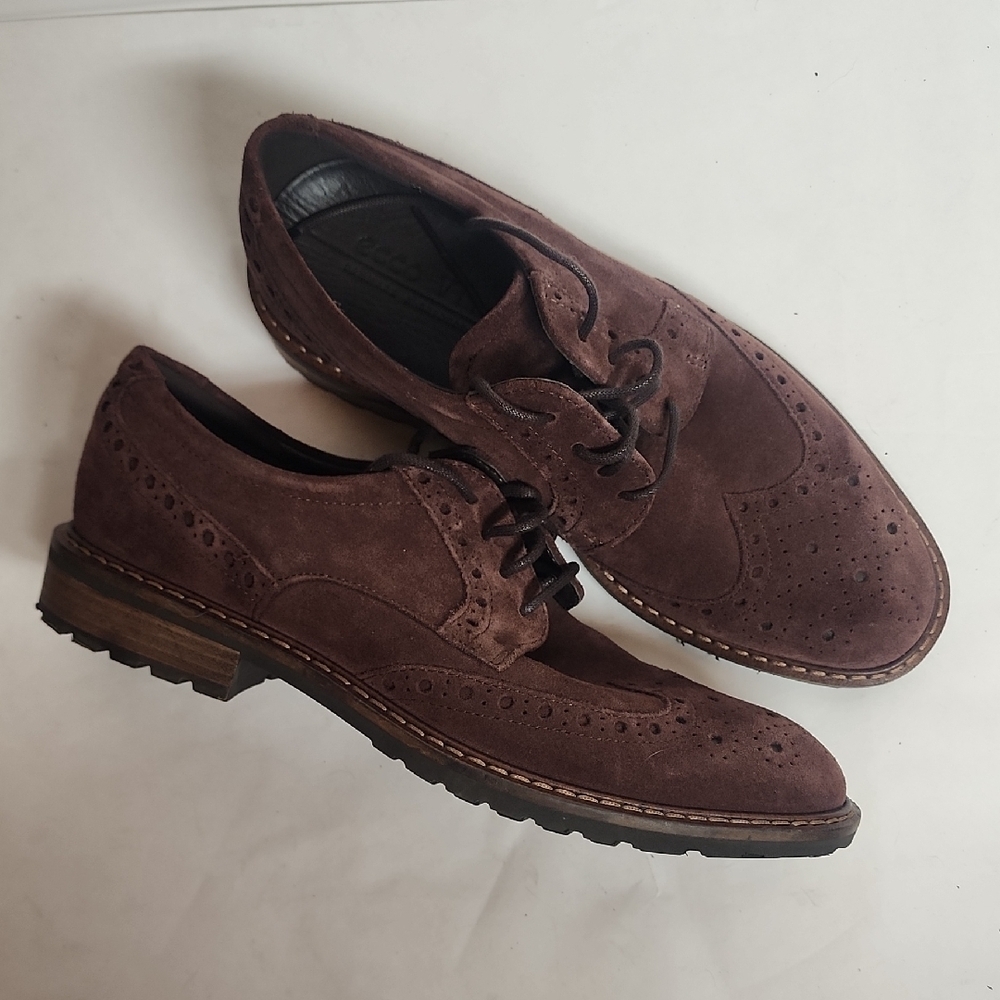 Ecco Vitrus Denmark I Bredebro 1968 Sz40/US Men's Wing Tip Brown Suede Oxfords